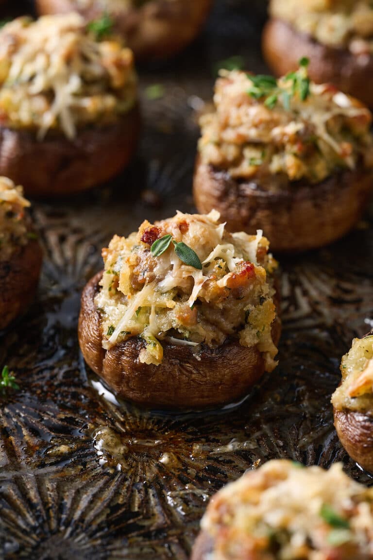 Stuffed Mushrooms with Italian Sausage - Baker by Nature