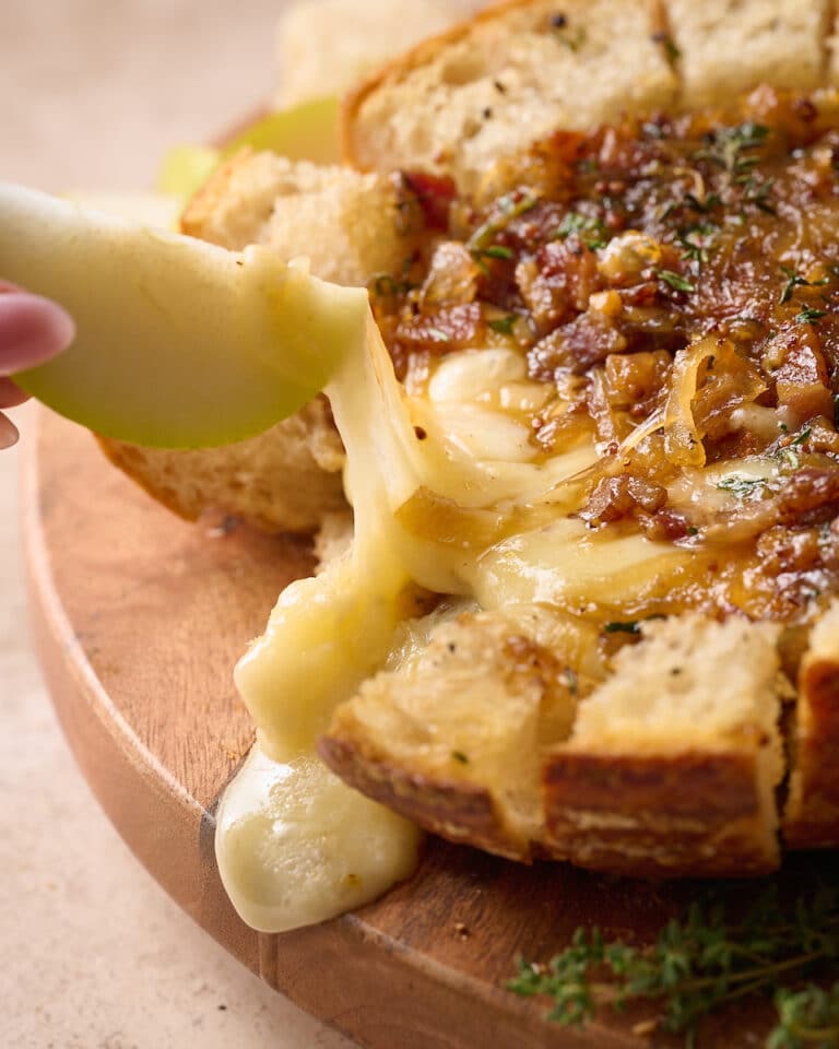 Caramelized Onion Baked Brie Bread Bowl Baker by Nature