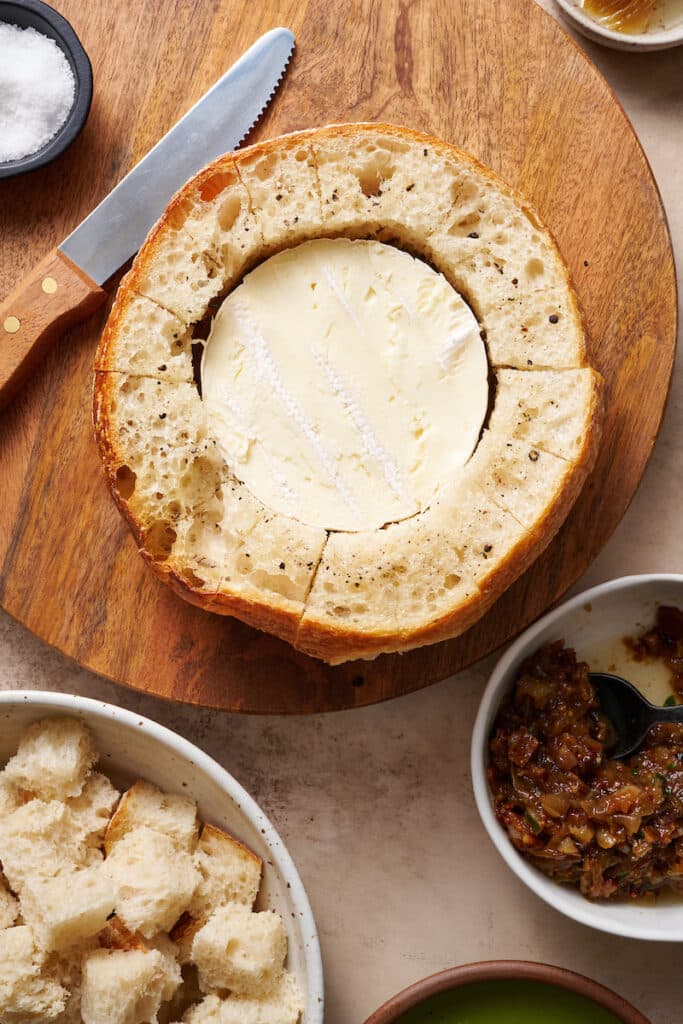 Caramelized Onion Baked Brie Bread Bowl Baker by Nature