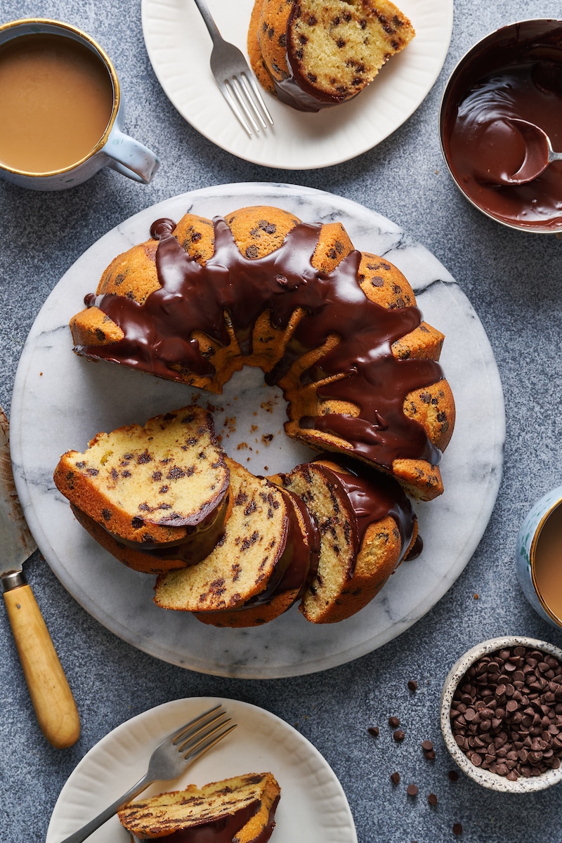 Chocolate Chip Mini Bundt Cakes - The Baking ChocolaTess