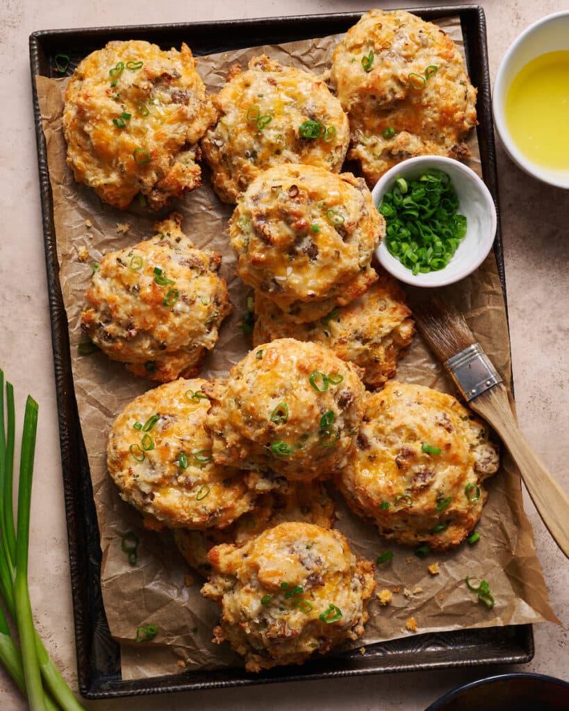 Cheesy Sausage Biscuits - Baker by Nature