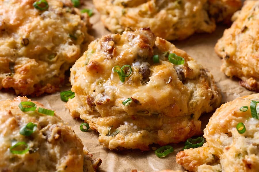 Cheesy Sausage Biscuits Baker by Nature