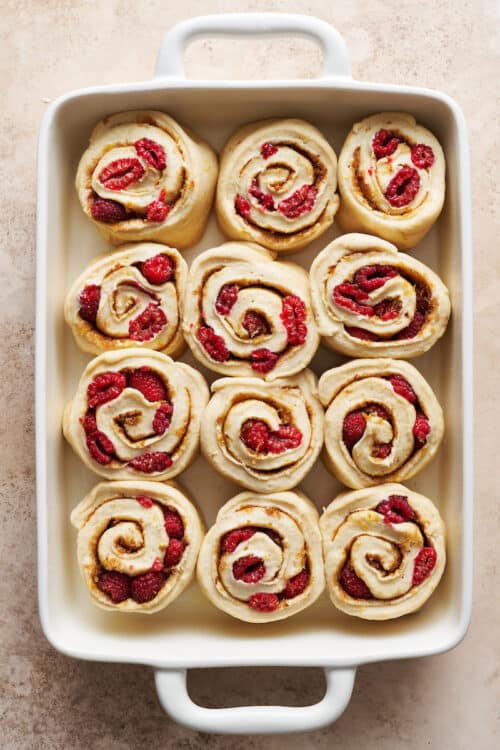 Lemon Raspberry Cinnamon Rolls - Baker by Nature