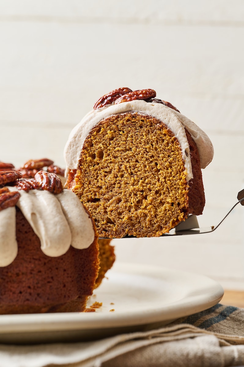 Pumpkin Bundt Cake with Cake Mix and Cream Cheese Frosting