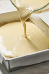 Creamy cheesecake filling for salted caramel apple cheesecake bars.