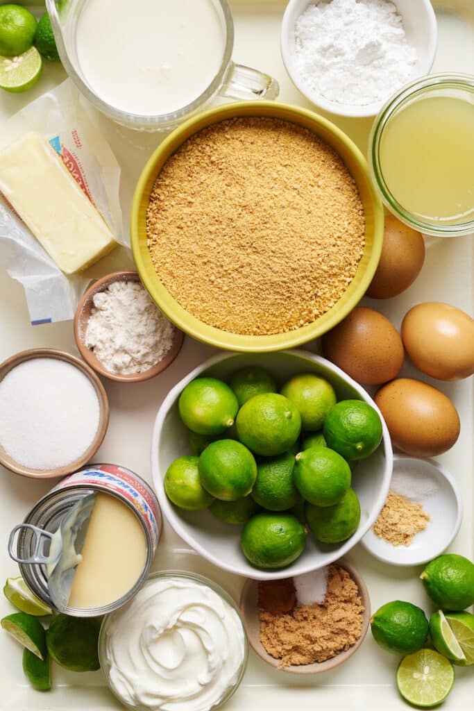 Ingredients for key lime pie